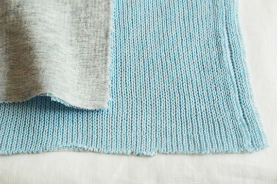 Jcコットンハイゲージダブルフェイスニット水色